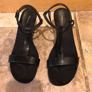 Brand new black wedge heels